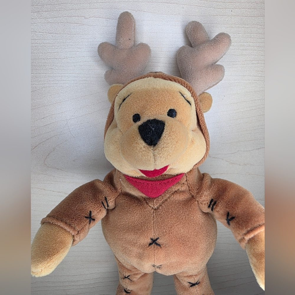 Winnie‎ The Pooh Reindeer Pooh 1999 Vintage Christmas Plush Toy - Picture 2 of 6